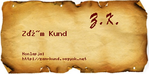 Zám Kund névjegykártya